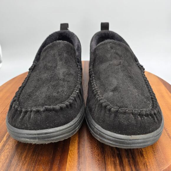 Skechers Slippers Men\'s 12 Black Faux Fur Lined Slip On Comfort Moccasin Shoes main image 5